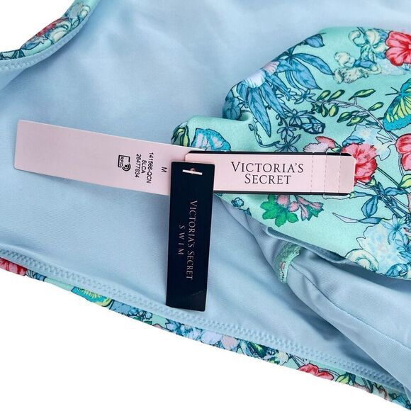 VICTORIA'S SECRET SWIM Women's One-Piece Swimsuit M Multicolor Floral Butterfly - Picture 14 of 16